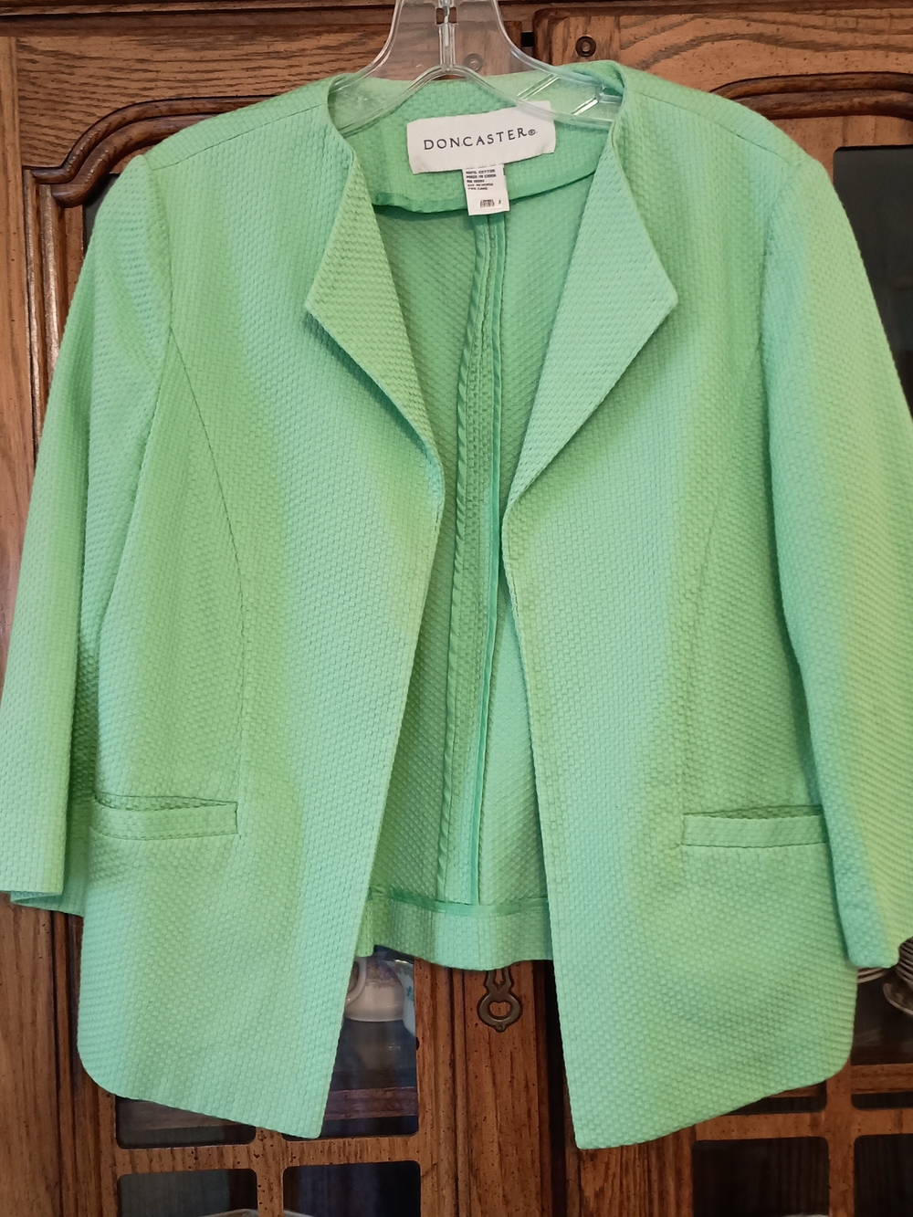 Doncaster Mint Green Tailored Open-Front Blazer